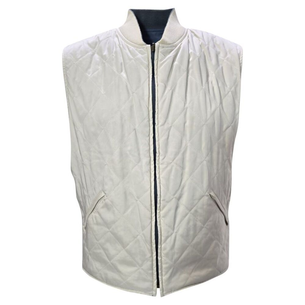 Loro Piana Embroidered Logo Reversible Vest Jacket in Grey Polyamide - Picture 3 of 10